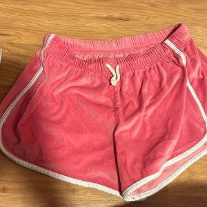 pink velvet shorts
